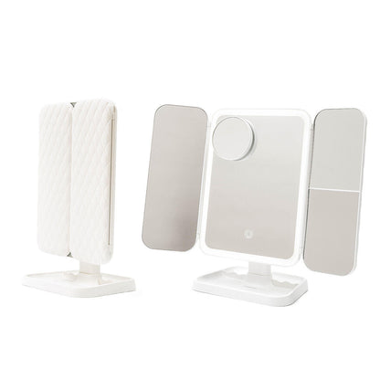 Espejo de Maquillaje Tríptico Recargable con Aumento y Luz LED Miled InnovaGoods